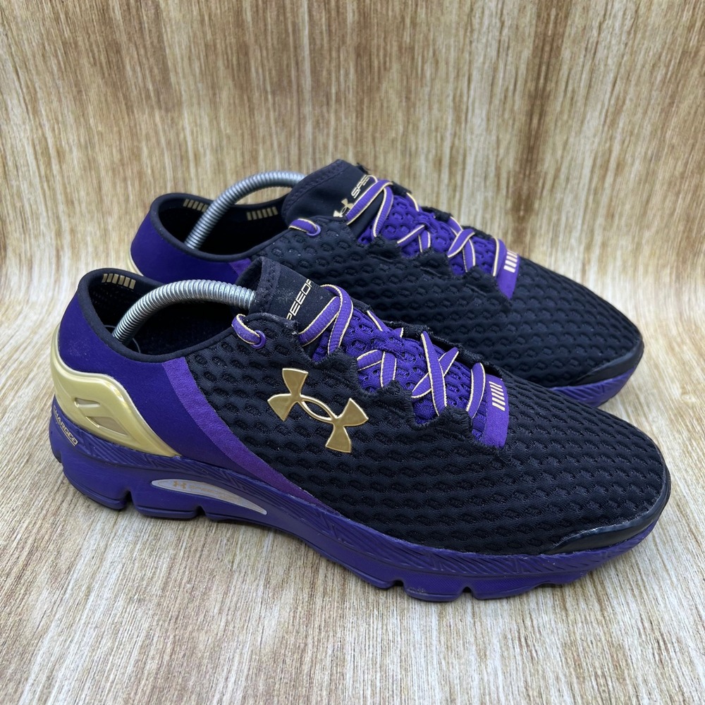 Under Armour Speedform Gemini Men's Size 10.5 Black Purple Gold 3026770-005
